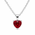 Heart gemstone pendant on a silvery chain necklace, featuring a Republic Mercantile design with a sparkling gemstone centerpiece.
