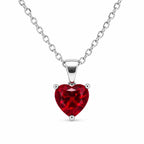 Heart gemstone pendant on a silvery chain necklace, featuring a Republic Mercantile design with a sparkling gemstone centerpiece.