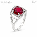 Sterling silver women's ring with a red spinel solitaire gemstone, size 7, from Republic Mercantile.