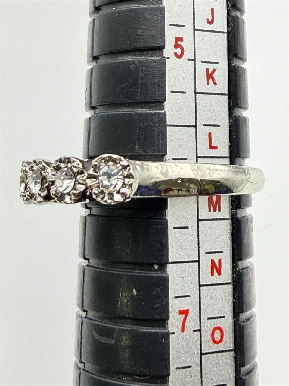 Sterling silver women's ring with five clear quartz stones, size 6, from Republic Mercantile.