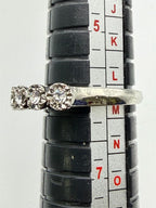 Sterling silver women's ring with five clear quartz stones, size 6, from Republic Mercantile.