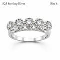 Sterling silver women's ring with five clear quartz stones, size 6, from Republic Mercantile.