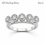 Sterling silver women's ring with five clear quartz stones, size 6, from Republic Mercantile.