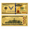 Gold-foil tribute note honoring the US Air Force, by Republic Mercantile, featuring patriotic design and commemorative details.
