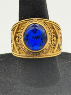 Men's US Navy signet ring in blue with size 11 from Republic Mercantile, featuring a detailed navy emblem engraved on the front.