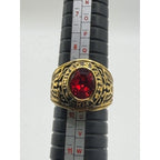 Men's US Army Signet Ring in gold and red with size 10 from Republic Mercantile, featuring detailed military emblem engraving.