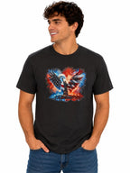 Black 250th USA Anniversary T-shirt by Republic Mercantile, size L, featuring patriotic design and comfortable fit.