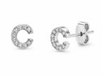 Silver plated letter "C" earrings from Republic Mercantile with Mumreues design, featuring a stylish and elegant jewelry style