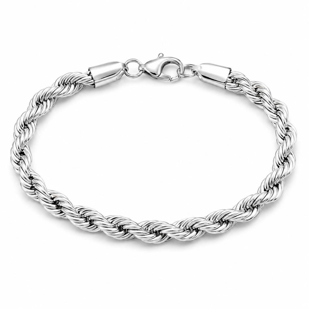 Men's silver-toned chain bracelet with sleek links, stylish accessory from Republic Mercantile.