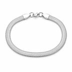Men's silver-toned herringbone chain bracelet with sleek, woven design, showcasing the Republic Mercantile brand.
