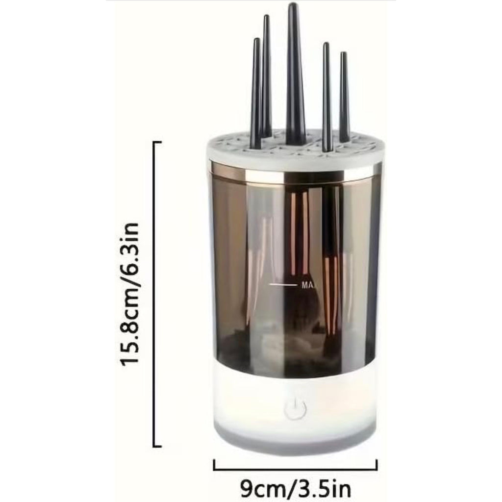 Electric makeup brush cleaner by Republic Mercantile featuring USB power and compact design for easy brush cleaning.