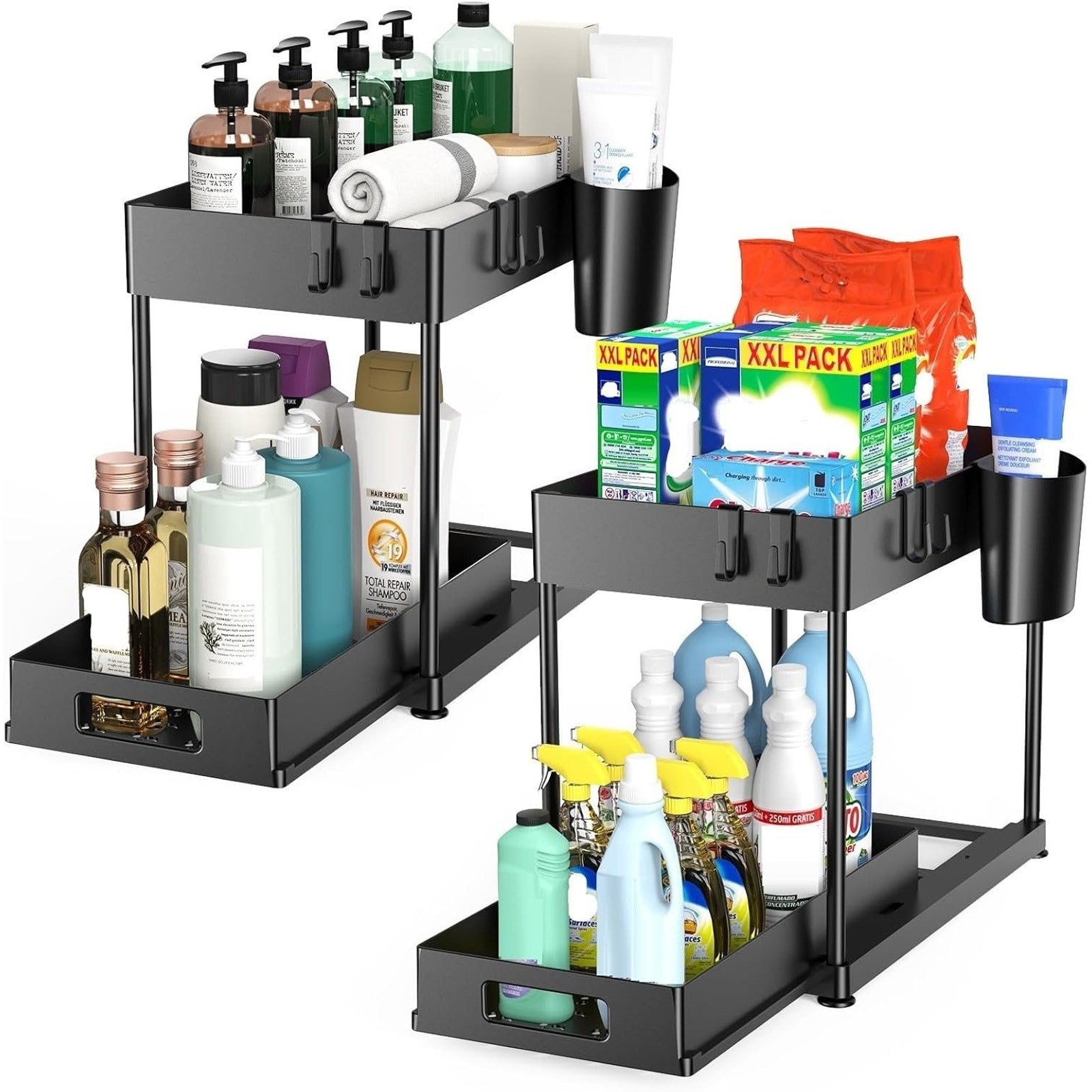 2 Pack Under Sink Organizer with Drawer