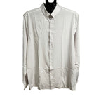 Men's White Button-Down Dress Shirt Size L-Tall