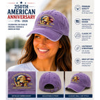 NEW 250 Anniversary USA Ladies Ballcap Purple