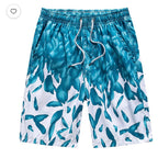 Assorted new men's swim trunks in a 45-piece wholesale lot, displayed in a variety of colors and styles by Republic Mercantile.