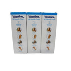 Three Vaseline Intensive Care All Purpose Cream tubes shown, featuring white containers with blue and yellow labels.