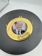 Reverse image of a Trump Fight-President Portrait medallion by Republic Mercantile, featuring detailed presidential design.