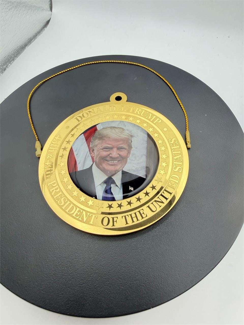 Reverse image of a Trump Fight-President Portrait medallion by Republic Mercantile, featuring detailed presidential design.