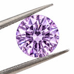1ct Light Purple Moissanite Round 6.5mm VVS1 Loose Gemstone GRA Card & Case Certified