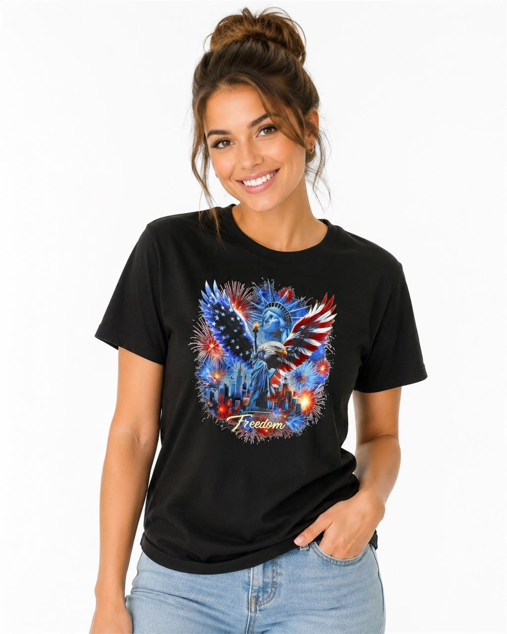 Black Republic Mercantile 250th Anniversary T-shirt in size M, featuring the printed design and fabric texture.