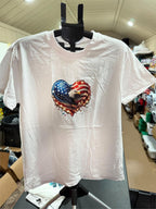 White 250th Anniversary T-shirt in size large by Republic Mercantile, featuring a clean design on the front.