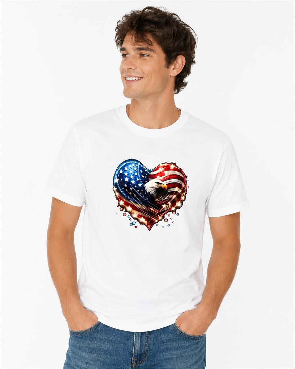 White 250th Anniversary T-shirt by Republic Mercantile in size L, featuring a clean design and comfortable fit.
