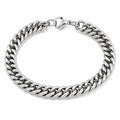 Men's Cuban link stainless steel bracelet with polished finish, stylish jewelry accessory from Republic Mercantile.
