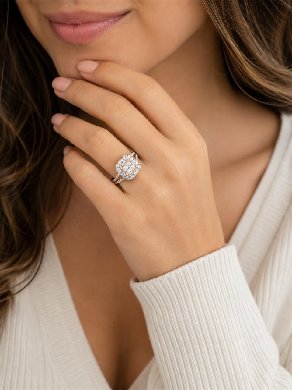 Sterling silver ladies CZ dinner ring in size 6.25 featuring a sparkling cubic zirconia design by Republic Mercantile.