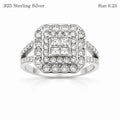 Sterling silver ladies dinner ring with cubic zirconia from Republic Mercantile, size 6.25, featuring a sparkling gemstone design.