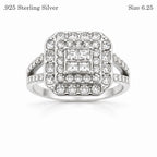 Sterling silver ladies dinner ring with cubic zirconia from Republic Mercantile, size 6.25, featuring a sparkling gemstone design.