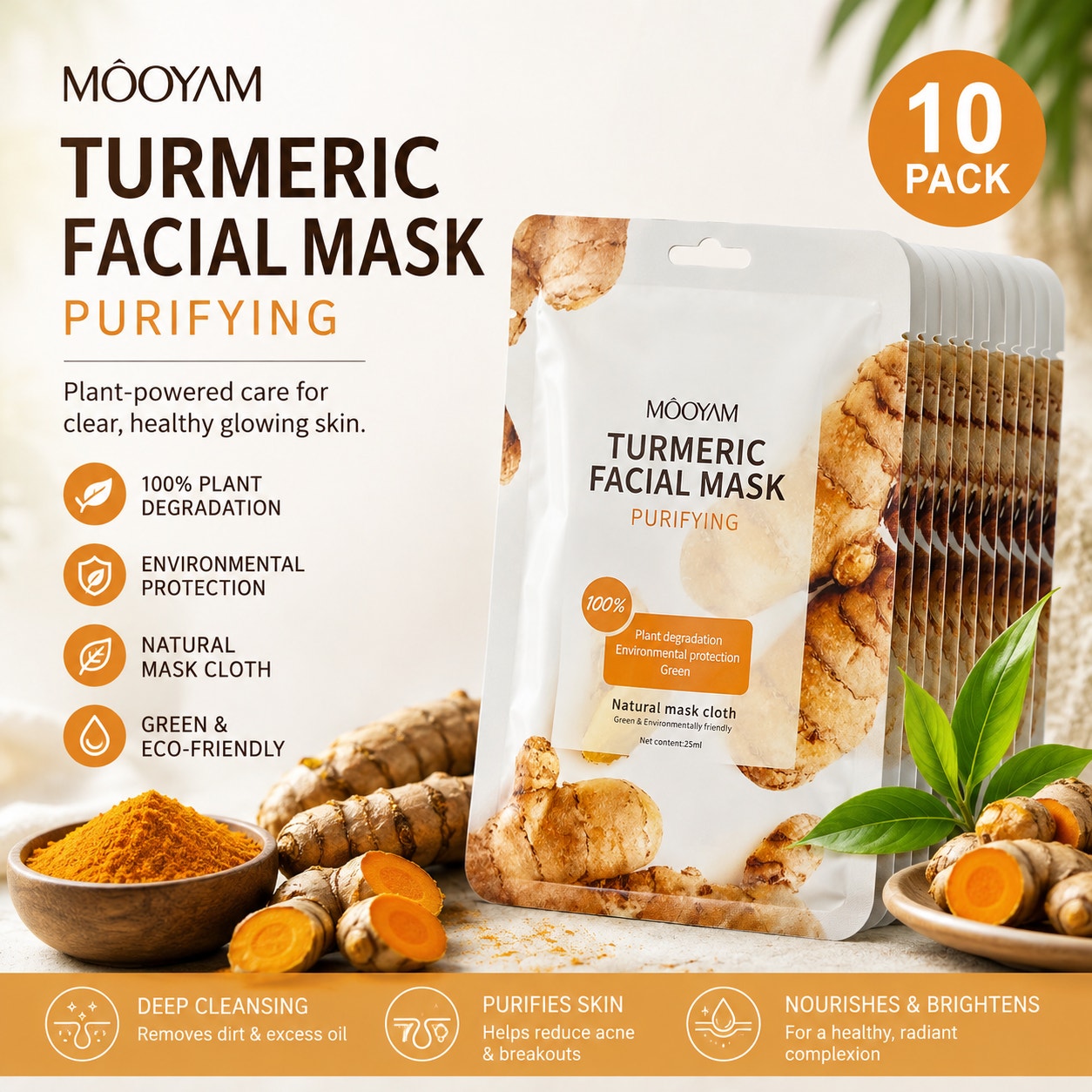 Mooyam Turmeric Facial Mask 10-Pack