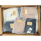 Wholesale box of 33 cardigan and sweater resellers from Republic Mercantile, featuring assorted clothing items in a 28.5 lb lot.