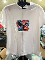 White Republic Mercantile 250th Anniversary T-shirt in size M, showing front view with printed anniversary design.