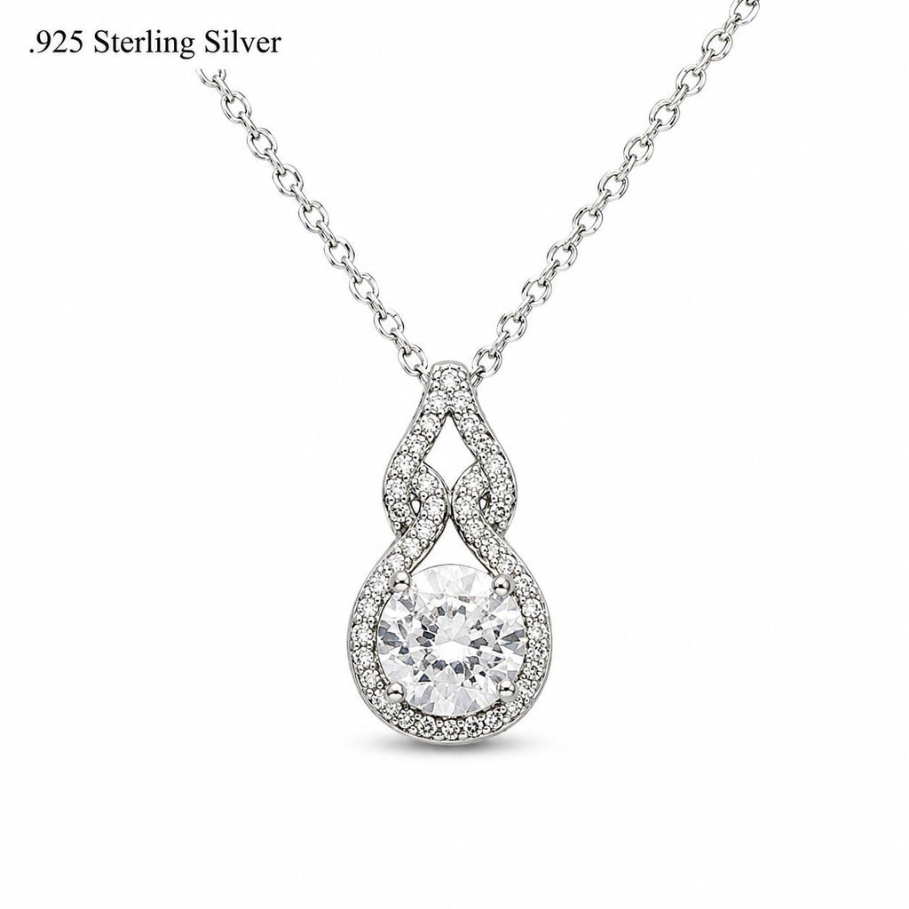 Gorgeous moissanite pendant necklace with sparkling gemstone on silver chain, elegant jewelry by Republic Mercantile