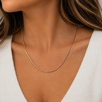 19-inch rose gold snake chain necklace for women with a sleek, smooth design, crafted by Republic Mercantile.