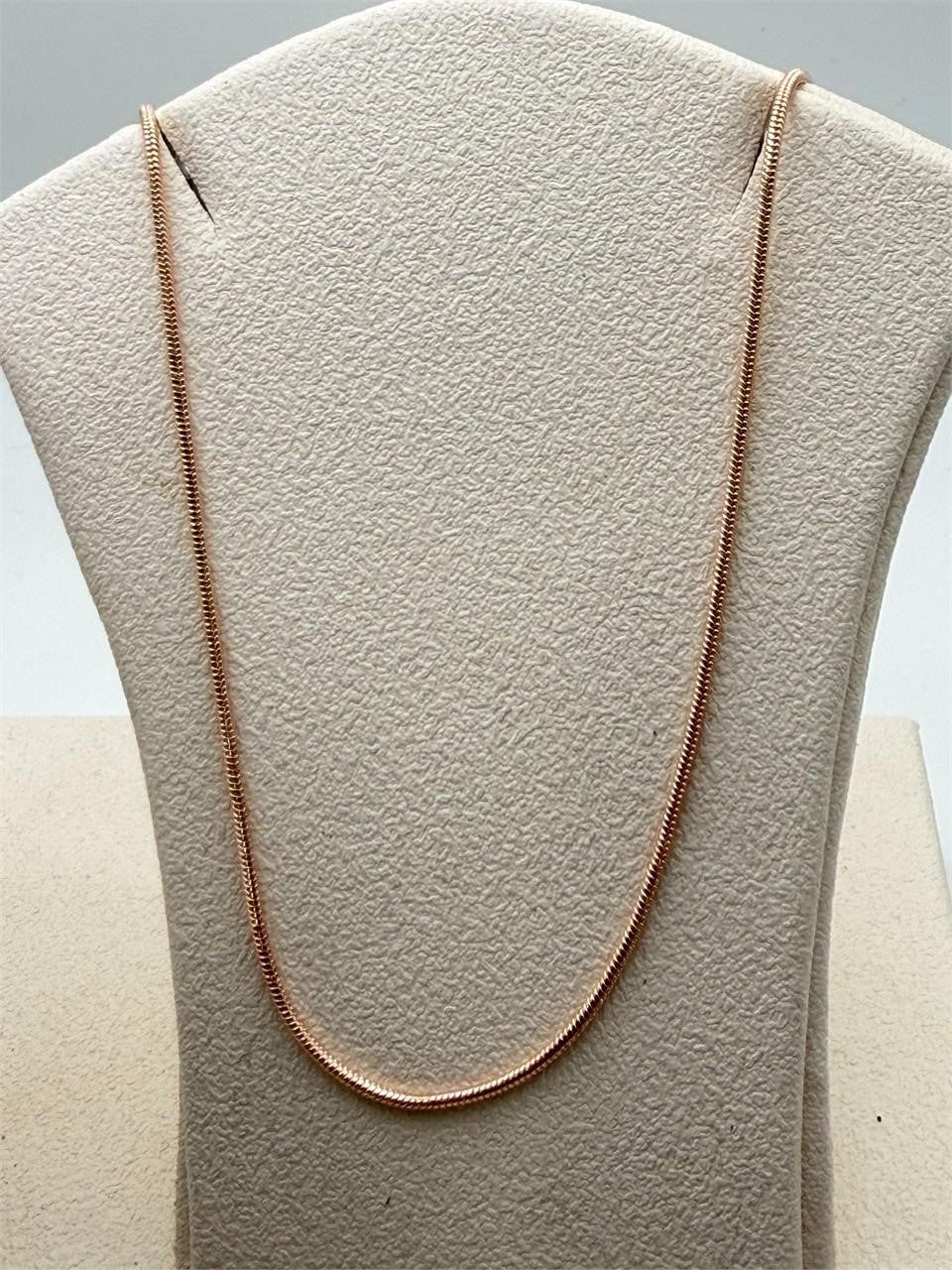 19-inch rose gold snake chain necklace for women, stylish jewelry accessory by Republic Mercantile.