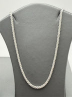 Silver textured chain necklace, 20 inches long, with a classic style, from Republic Mercantile.