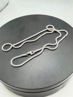Silver textured chain necklace, 20 inches long, with a classic style from Republic Mercantile, shown in a close-up shot.