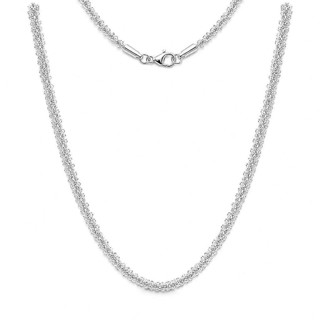 Silver textured chain necklace, 20 inches long, with a classic style from Republic Mercantile, displayed on a neutral background.