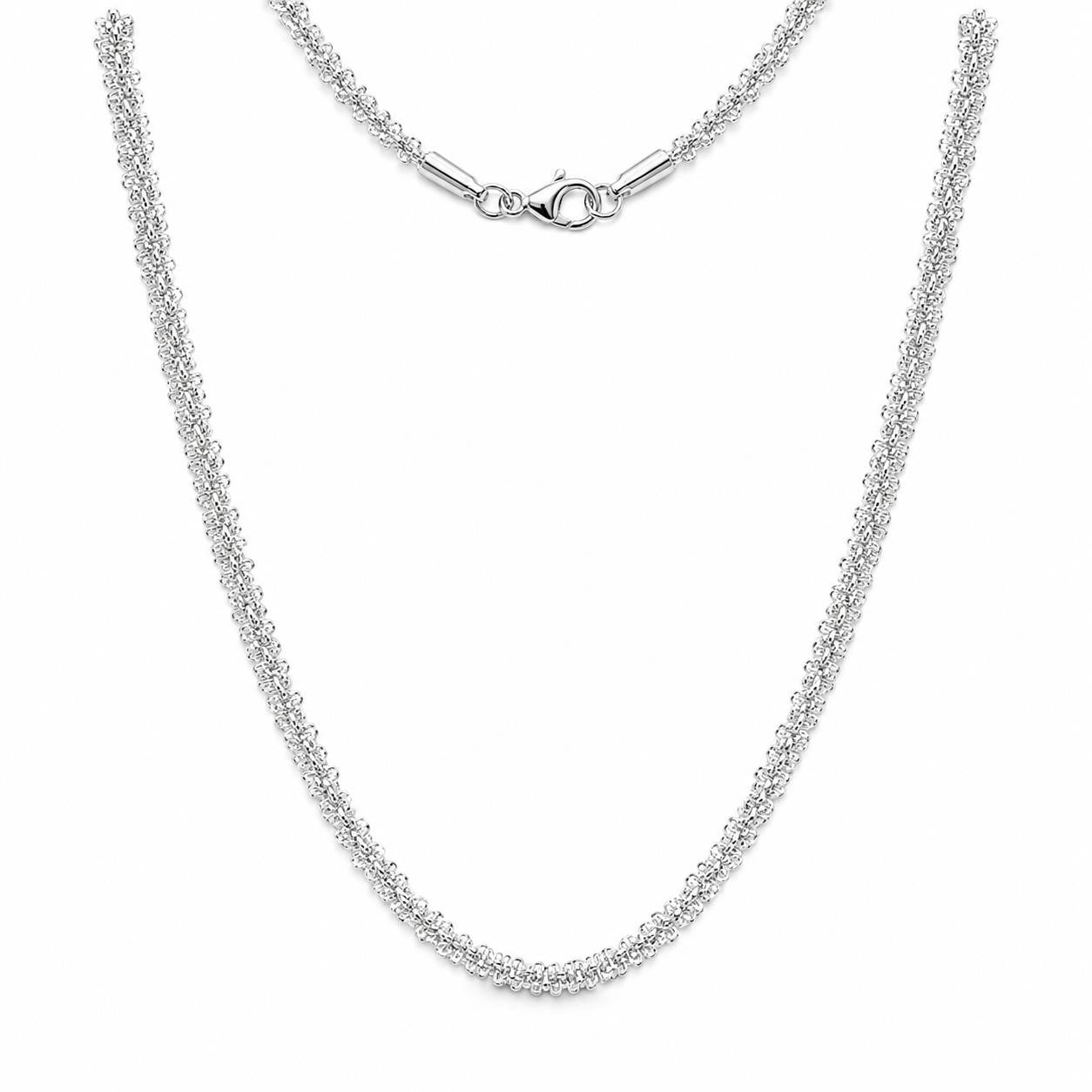 Silver textured chain necklace, 20 inches long, with a classic style from Republic Mercantile, displayed on a neutral background.