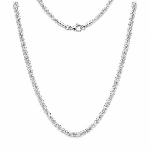 Silver textured chain necklace, 20 inches long, with a classic style from Republic Mercantile, displayed on a neutral background.