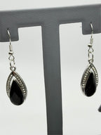 Black Onyx teardrop necklace and earring set featuring sleek, elegant jewelry from Republic Mercantile.