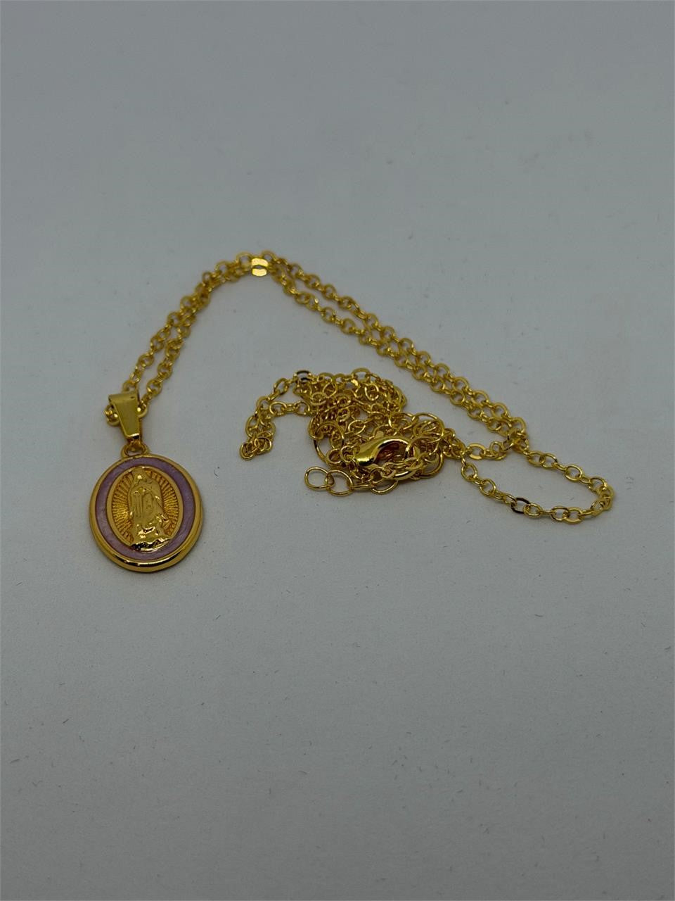 NEW Virgin of Guadalupe Pendant & Golden Chain
