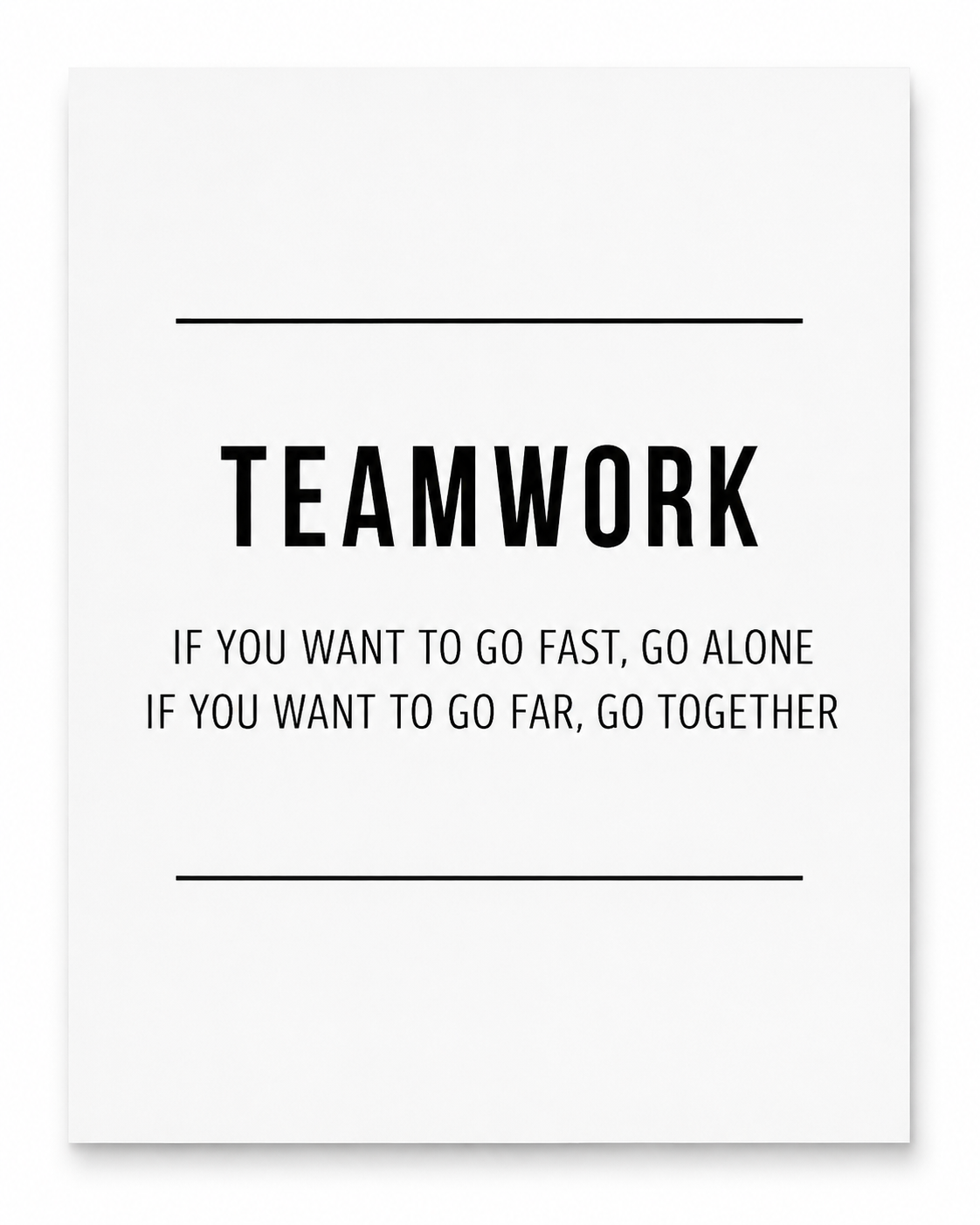 Unframed 8x10 success poster board from Republic Mercantile featuring a teamwork motivational design on white background
