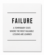 Unframed 8x10 success poster board by Republic Mercantile featuring motivational design to inspire achievement and avoid failure.