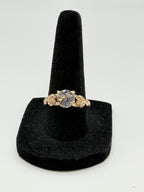 Gold tone fashion ring with cubic zirconia stone in size 8, stylish jewelry by Republic Mercantile.