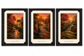 Three 8x10 inch luminous garden art prints in evening light, displayed in portfolio folders by Republic Mercantile.