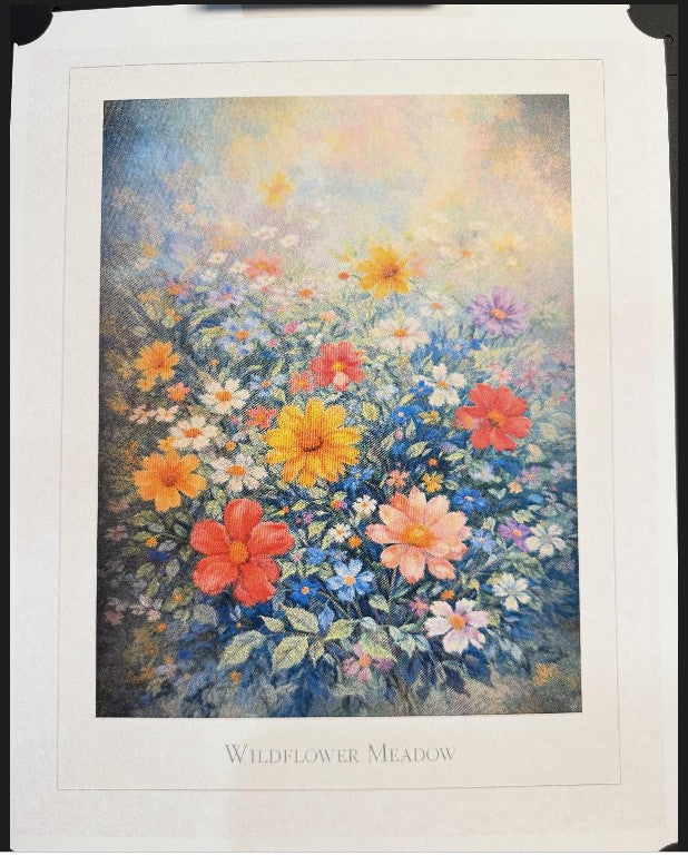 8x10 inch Morning Flowers wildflower art print from Republic Mercantile's Wildflowers Collection in a mat folder.