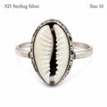 Sterling silver sea-shell ring in size 7 by Republic Mercantile, featuring a detailed shell design on a polished band.