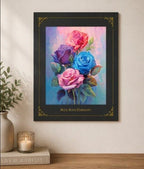 Blue rose from the Morning Flowers Collection in a matte folder, 8x10 inch floral art by Republic Mercantile.